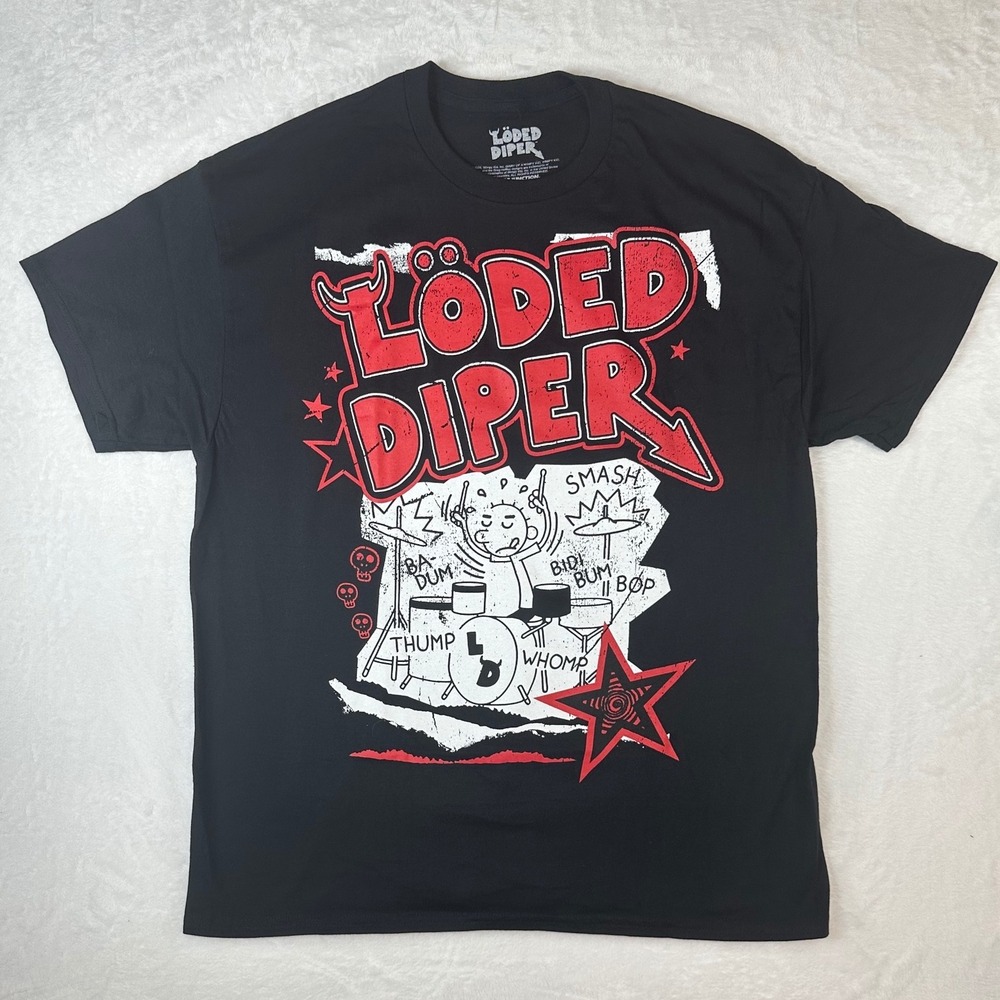NWOT Loded Diper Diary of a Wimpy Kid Shirt XL Black Ripple Junction Graphic Tee